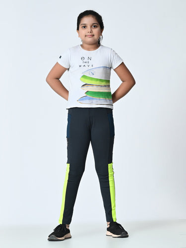 Girls High - Rise Colour - Blocked Ankle length Tights - RueCollections